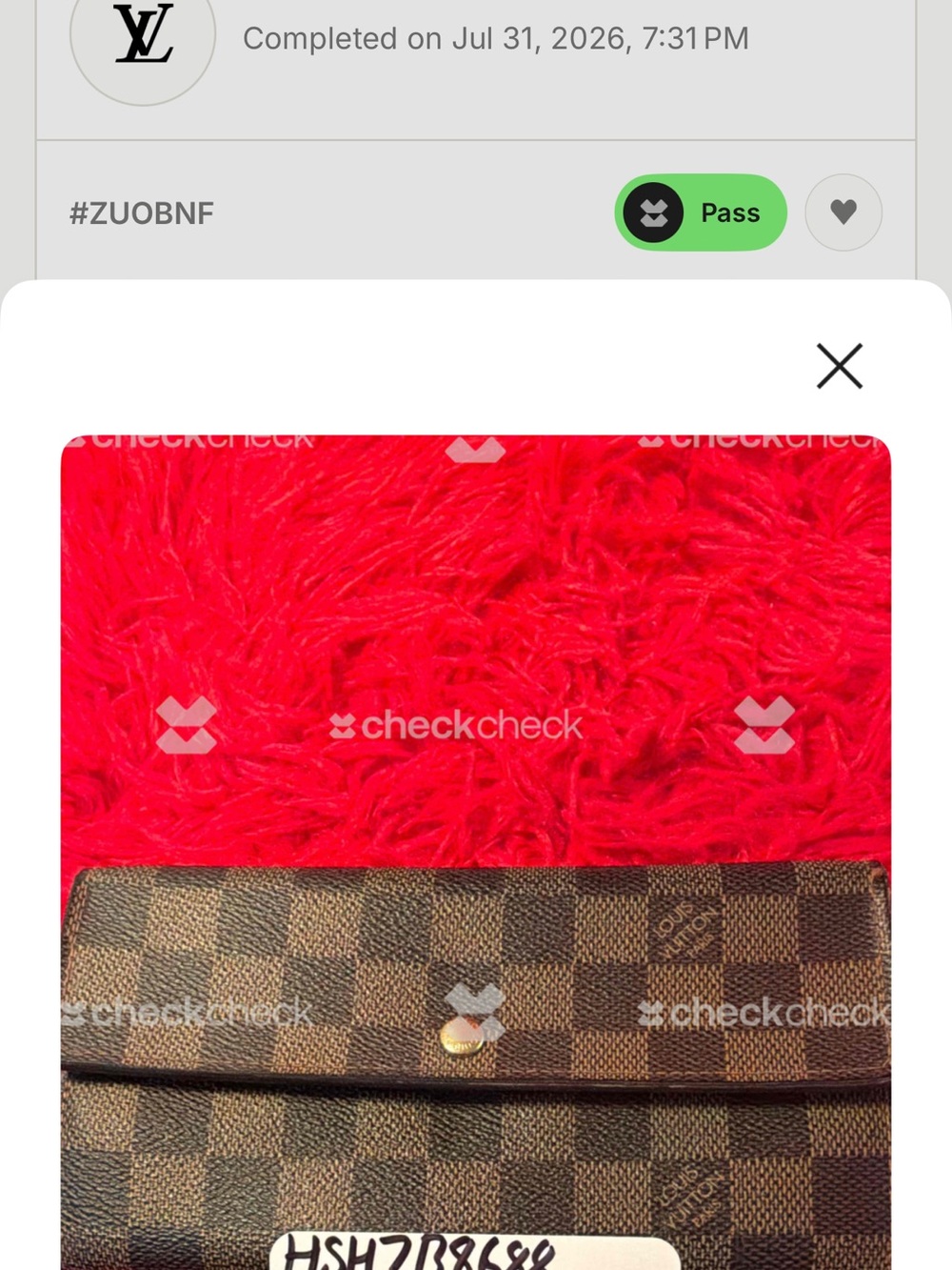 Louis Vuitton Brown Check Gold Chain Crossbody Wallet - Picture 4 of 5
